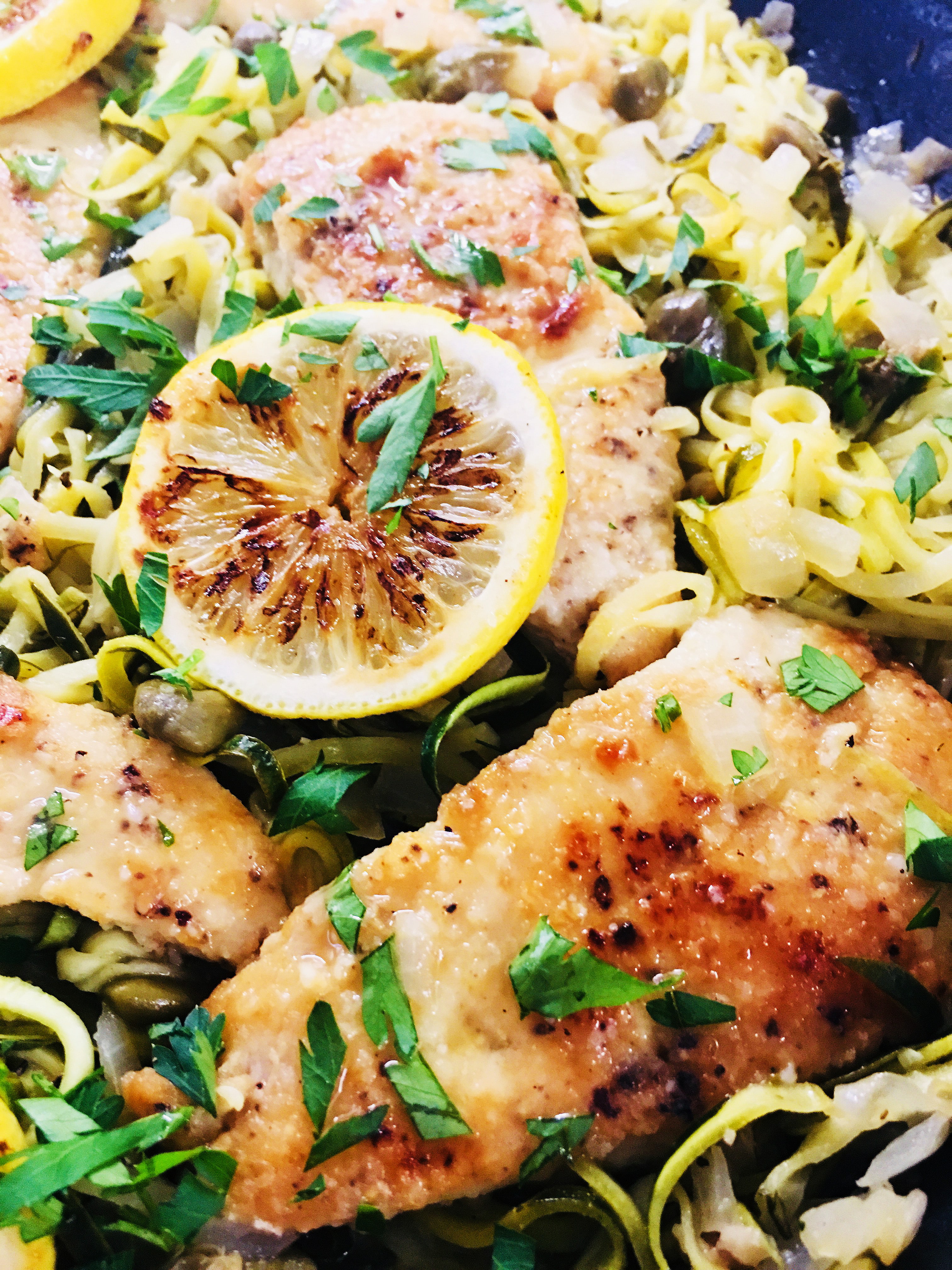 Lemon Chicken Piccata with Zucchini Noodles - Cooks Well With Others