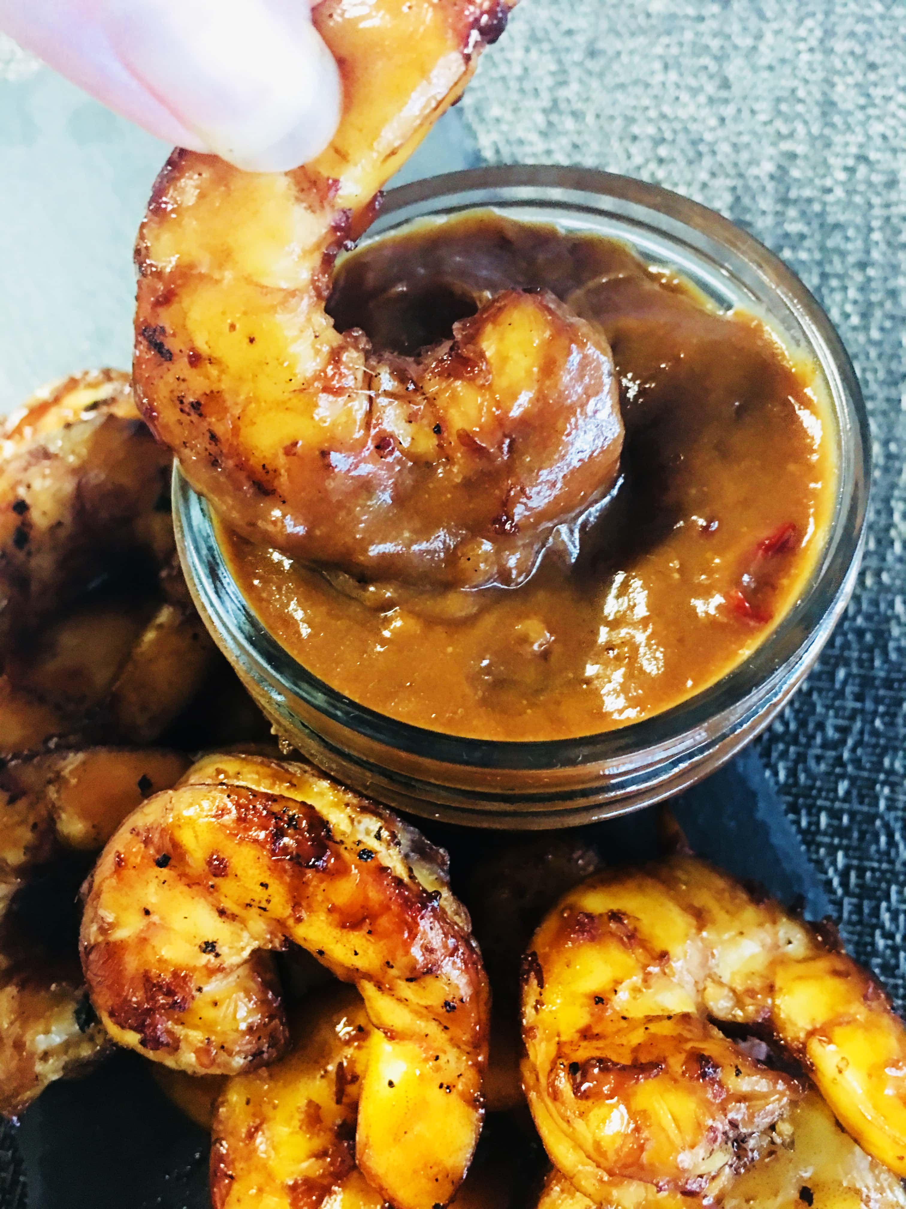 Smoked Shrimp with Thai Peanut Sauce - Cooks Well With Others