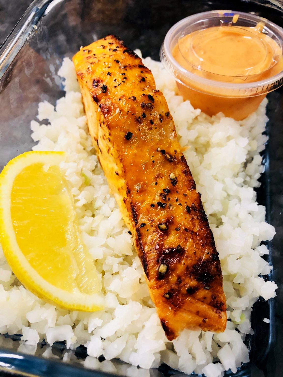 Bang Bang Salmon with Cauliflower Rice - Cooks Well With Others
