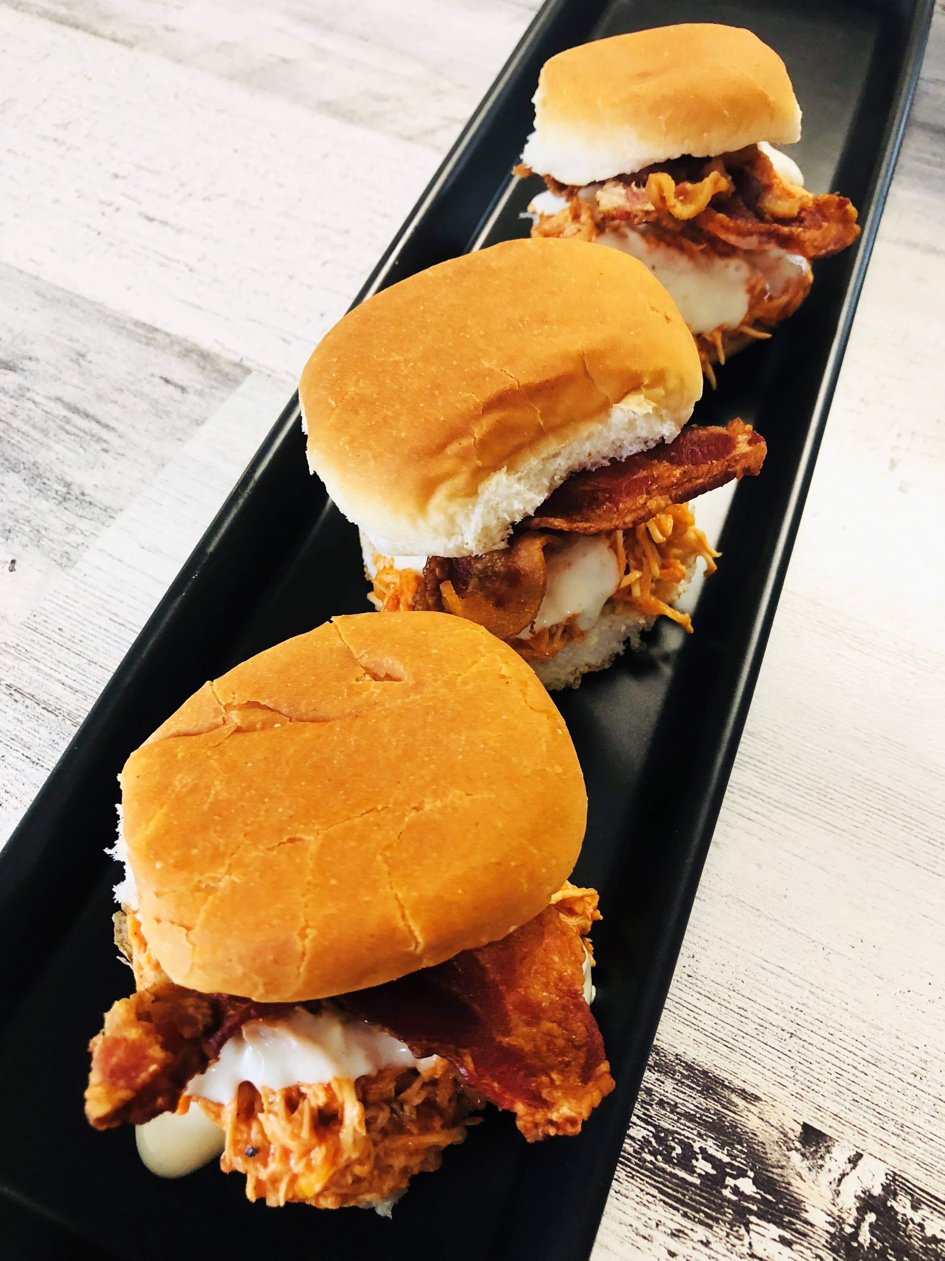 Buffalo Chicken Bacon Ranch Sliders - Cooks Well With Others