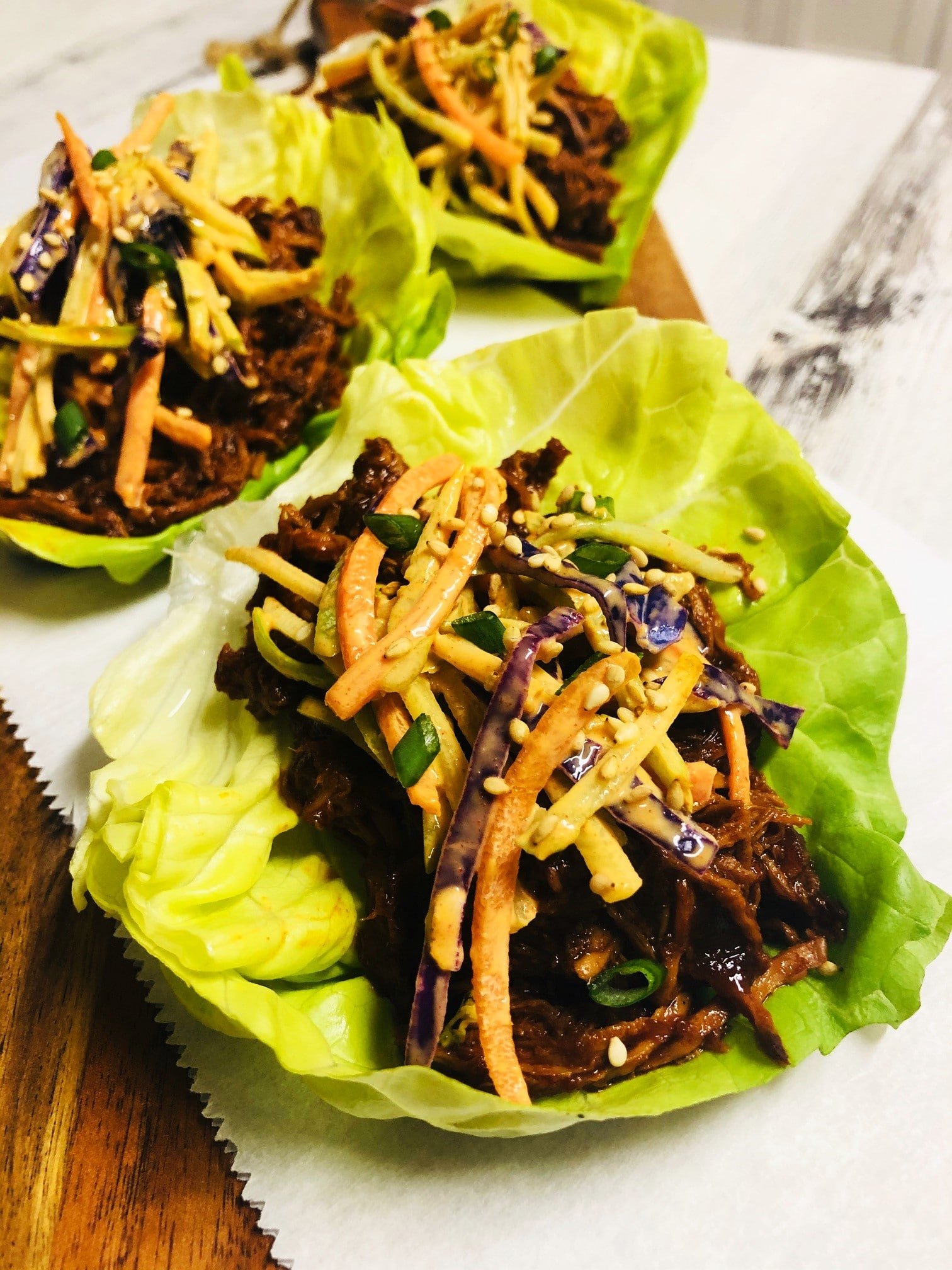 Slow Cooker Korean Chicken Lettuce Wraps Cooks Well With Others