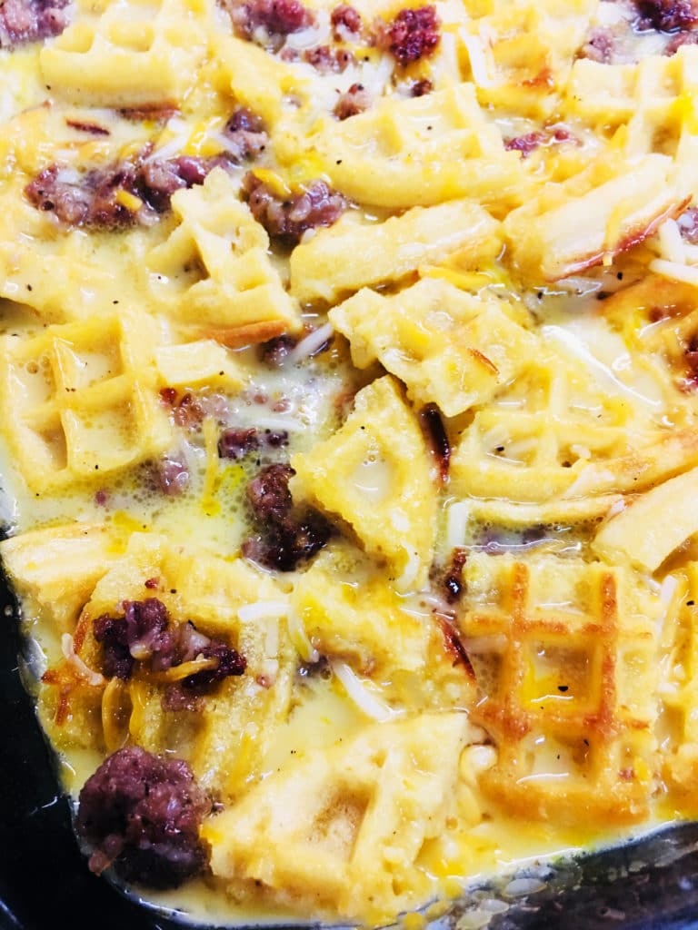 Chicken and Waffle Breakfast Casserole