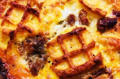 Chicken and Waffle Breakfast Casserole