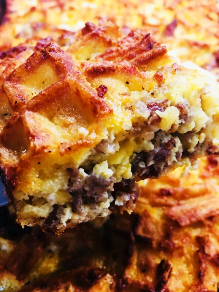 Chicken and Waffle Breakfast Casserole