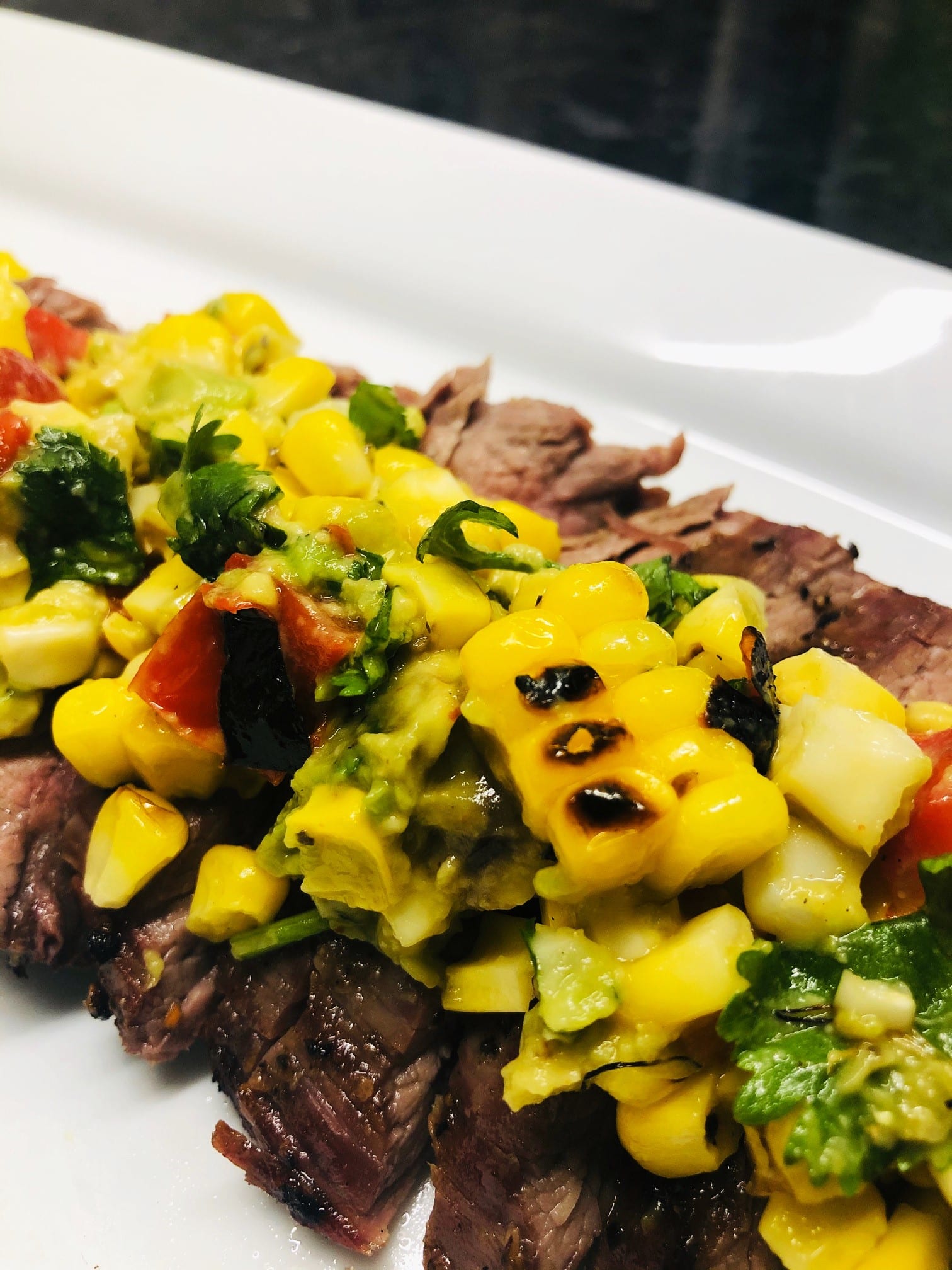 Grilled Steak with Corn Avocado Relish - Cooks Well With Others