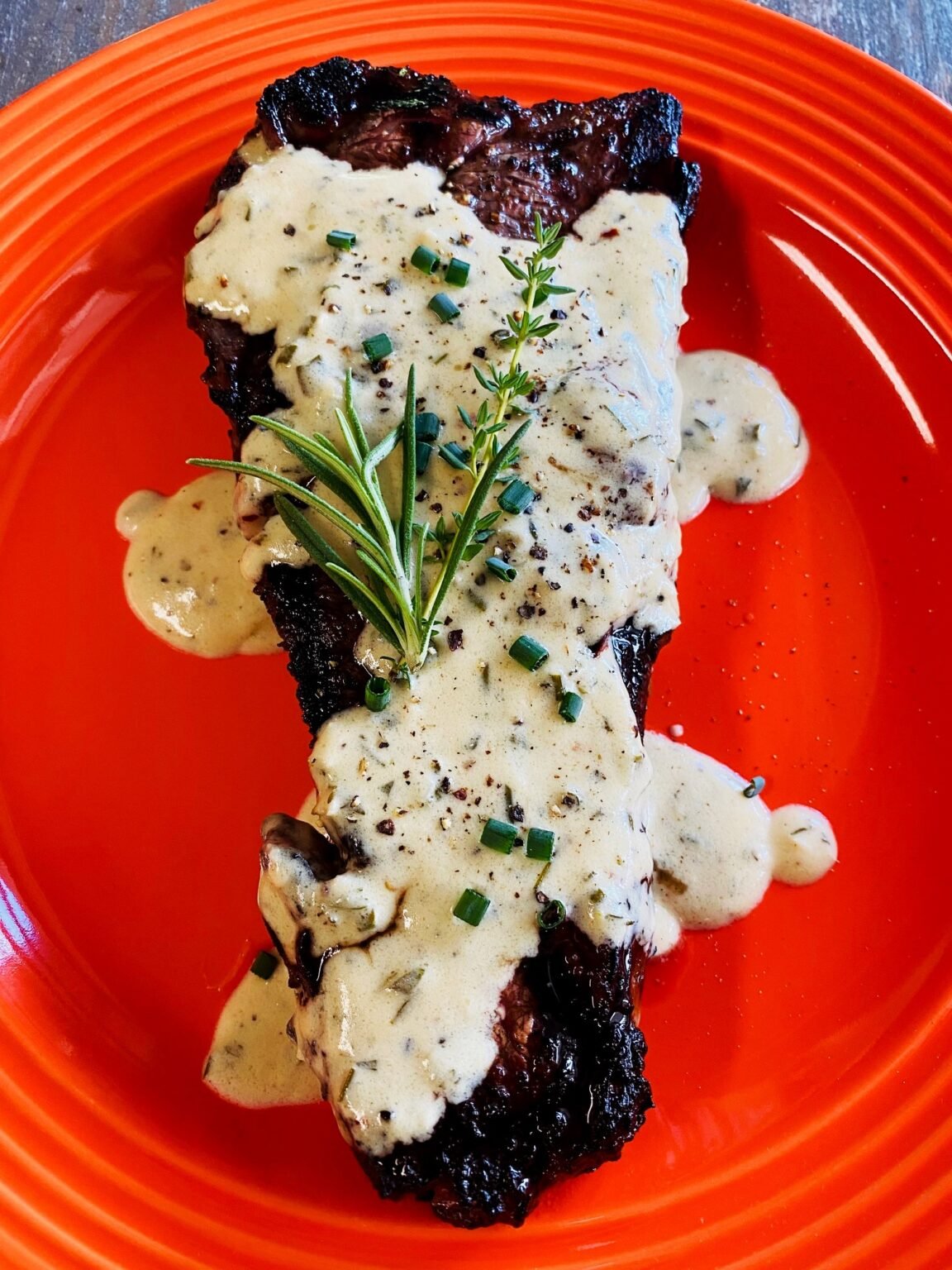 Steak with Herb Cream Sauce Cooks Well With Others