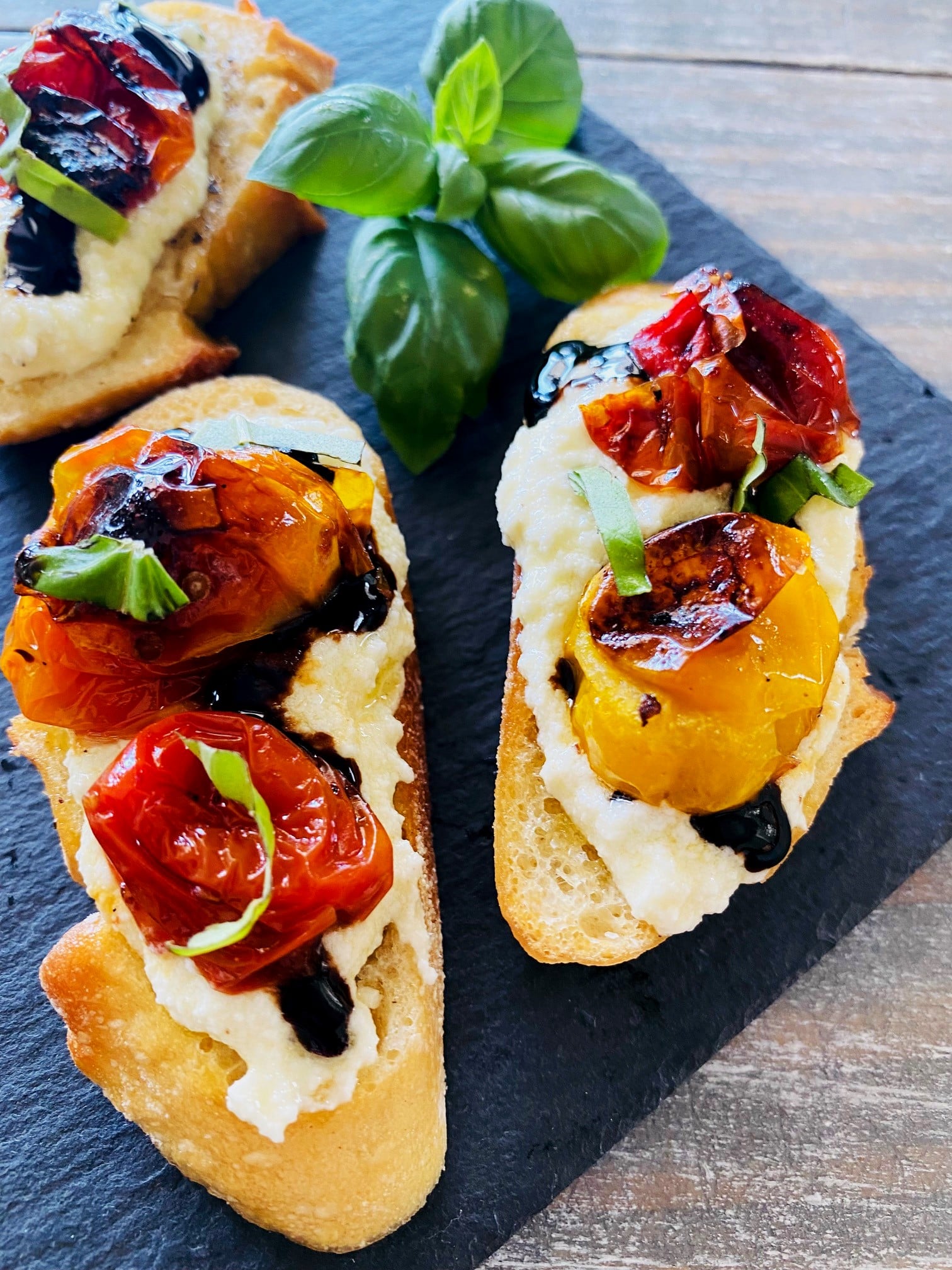 Whipped Feta and Tomato Crostini - Cooks Well With Others