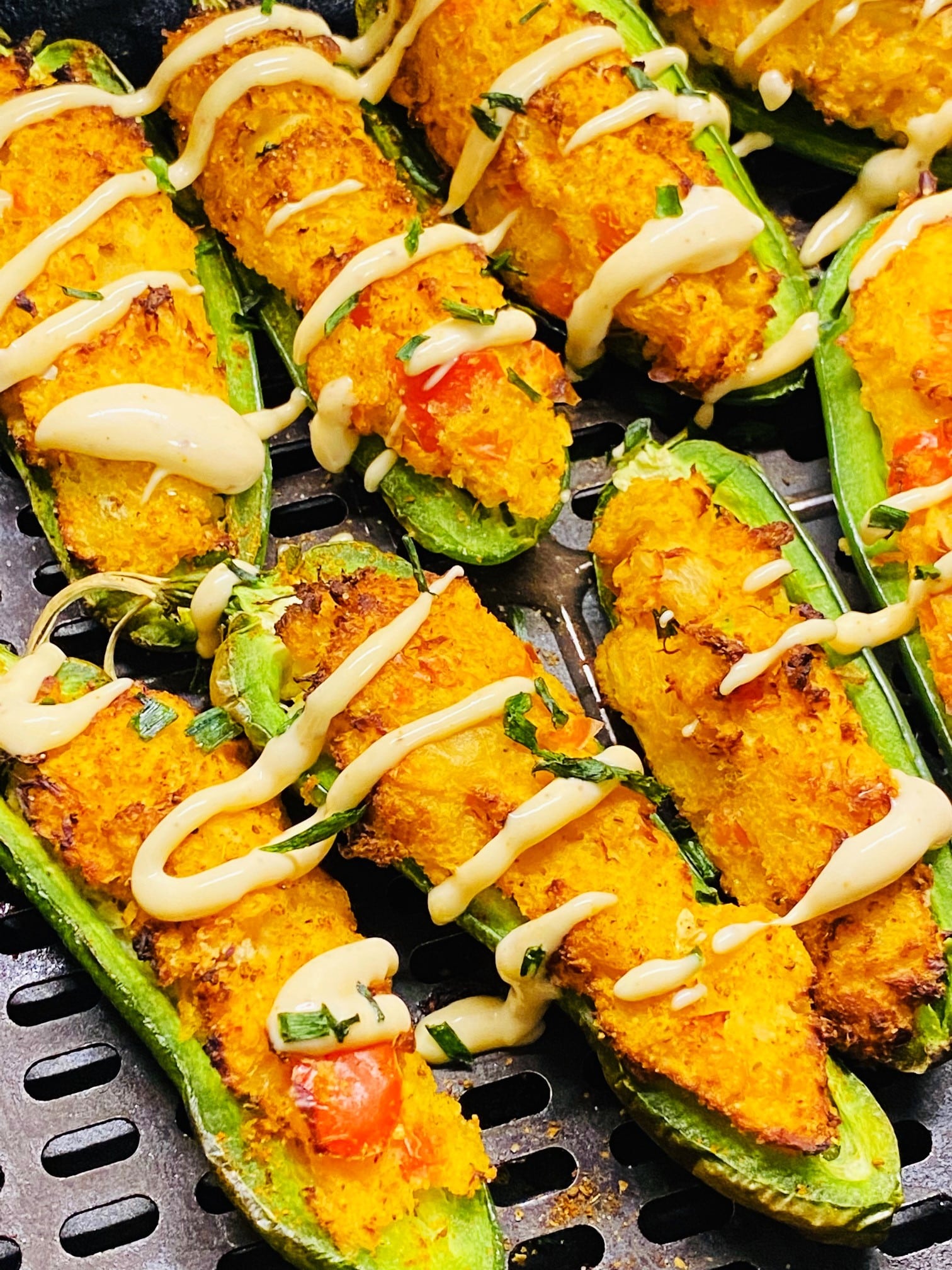 Air Fryer Crab Cake Stuffed Jalapenos - Cooks Well With Others