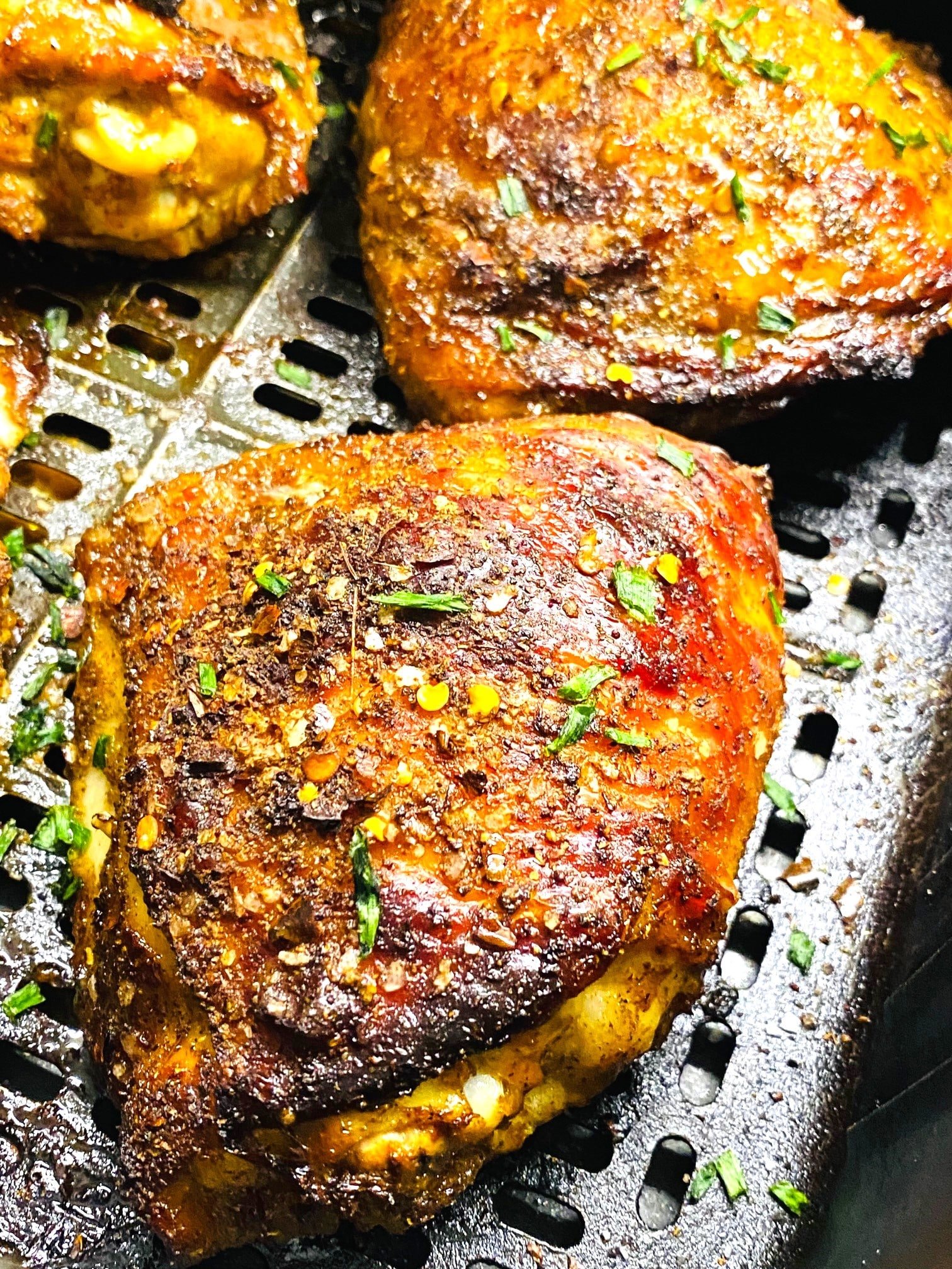 Air Fryer Indian Spiced Chicken Thighs Cooks Well With Others