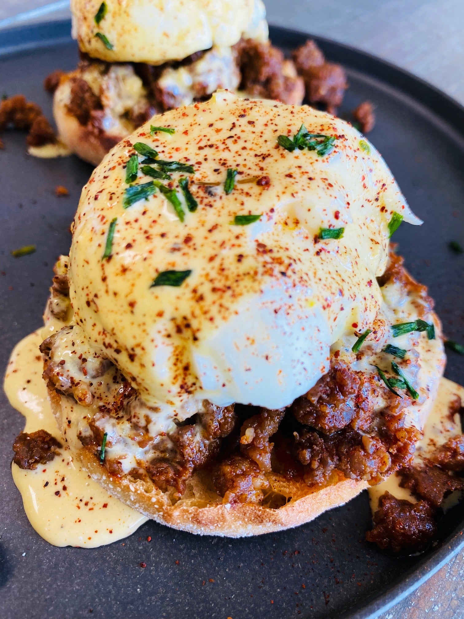 Air Fryer Chorizo Eggs Benedict Cooks Well With Others
