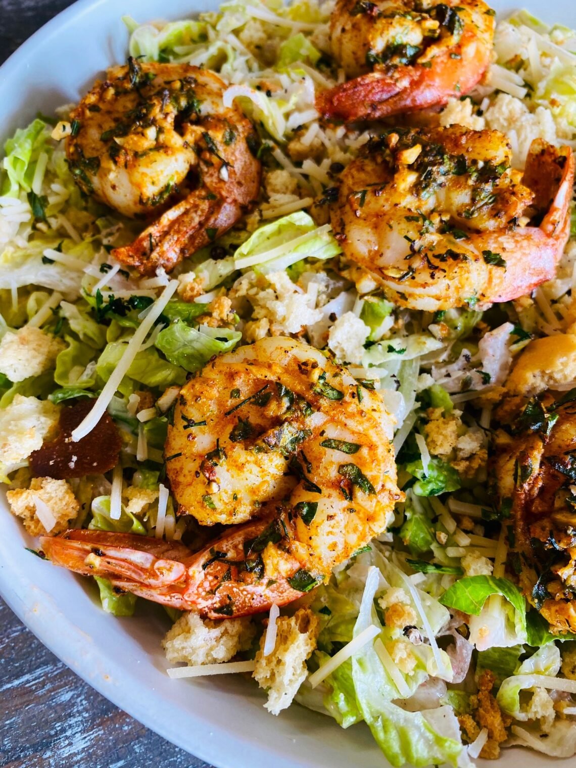 Air Fryer Shrimp Caesar Salad