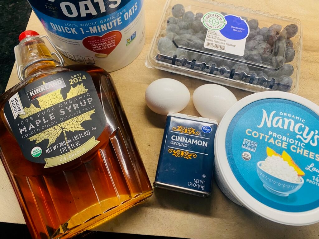 ingredients for Blueberry Cottage Cheese Bites