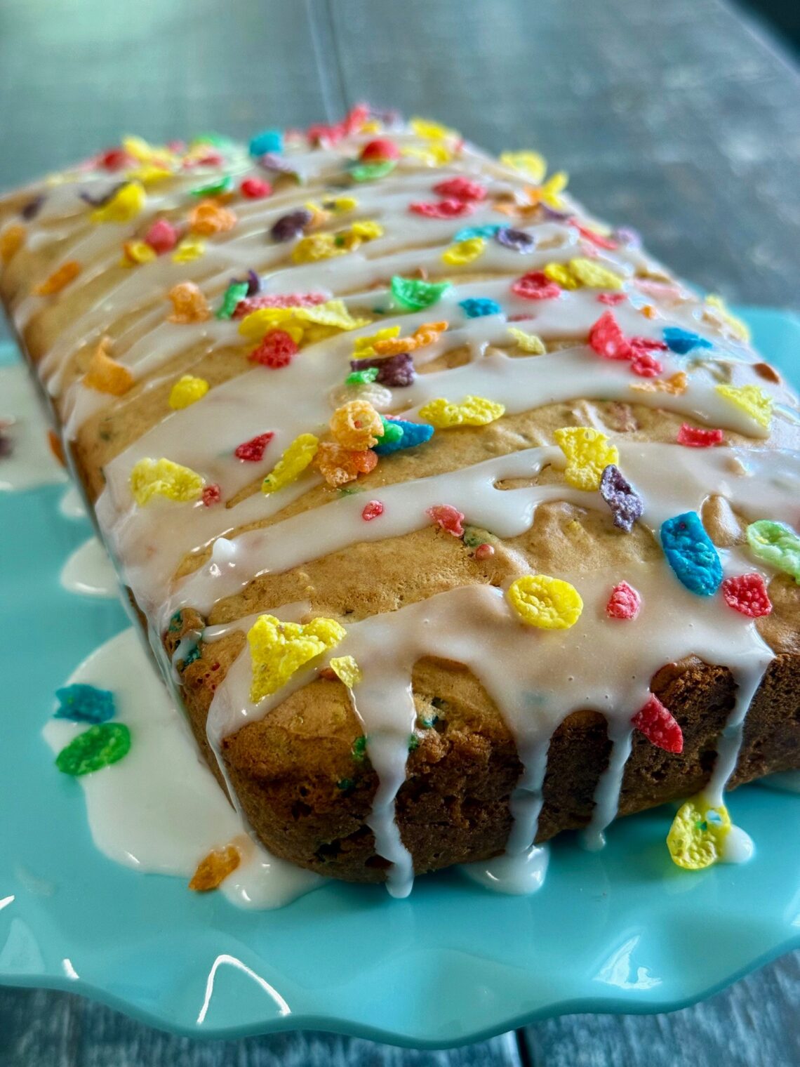 Fruity Pebbles Ice Cream Bread