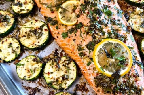 Garlic Herb Salmon and Zucchini