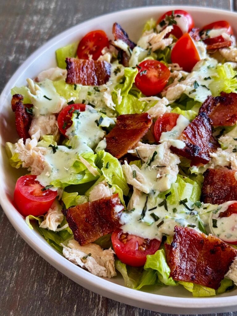 BLT Salad with Cottage Cheese Ranch