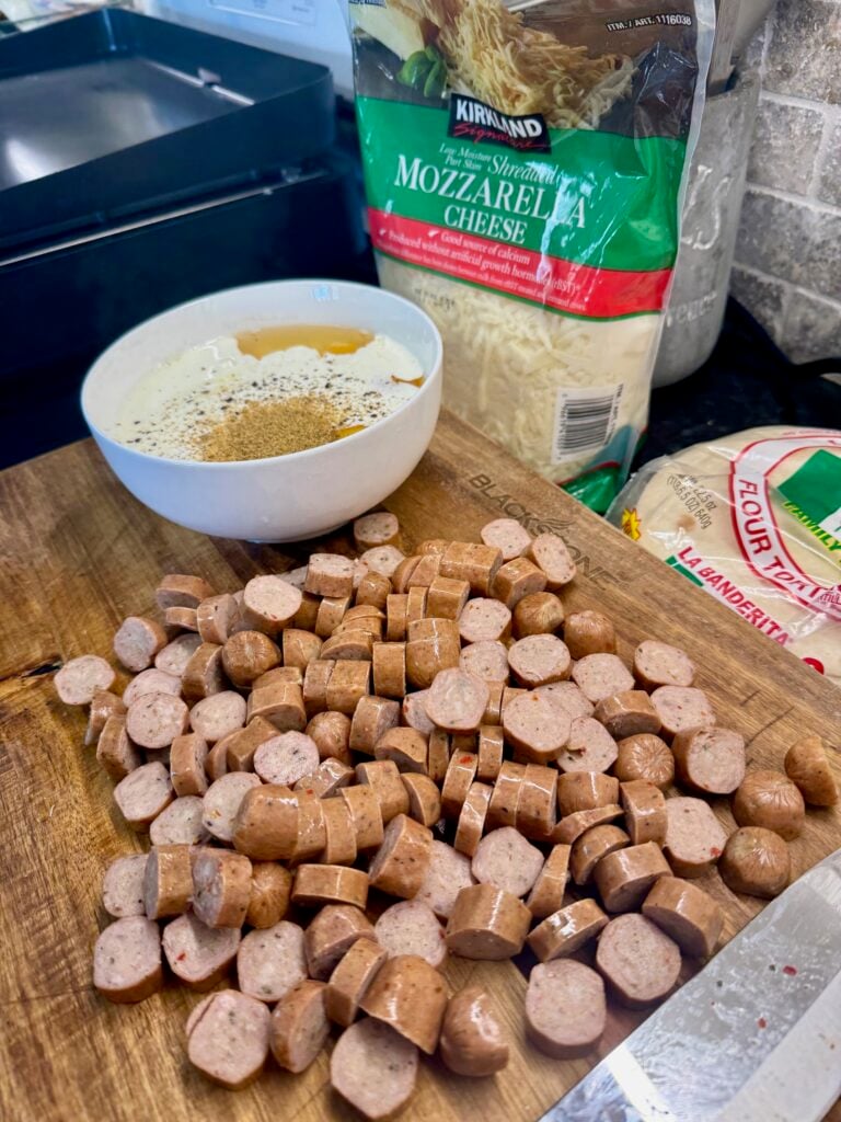 sliced chicken sausage