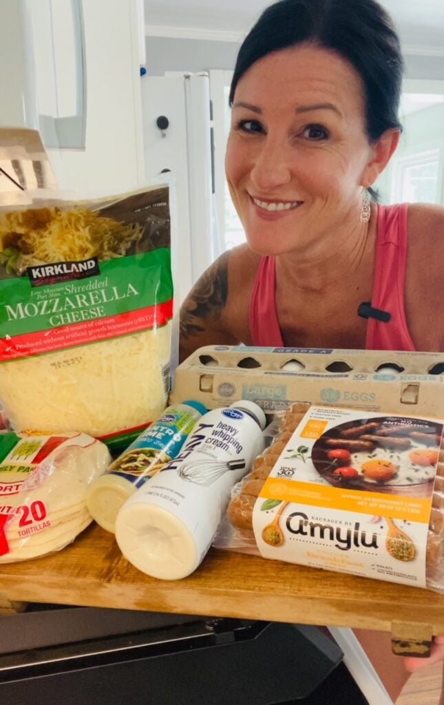 ingredients for Chicken Sausage Breakfast Quesadillas