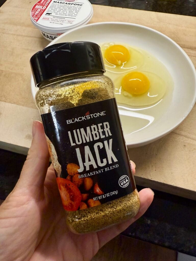 adding Blackstone Lumberjack seasoning