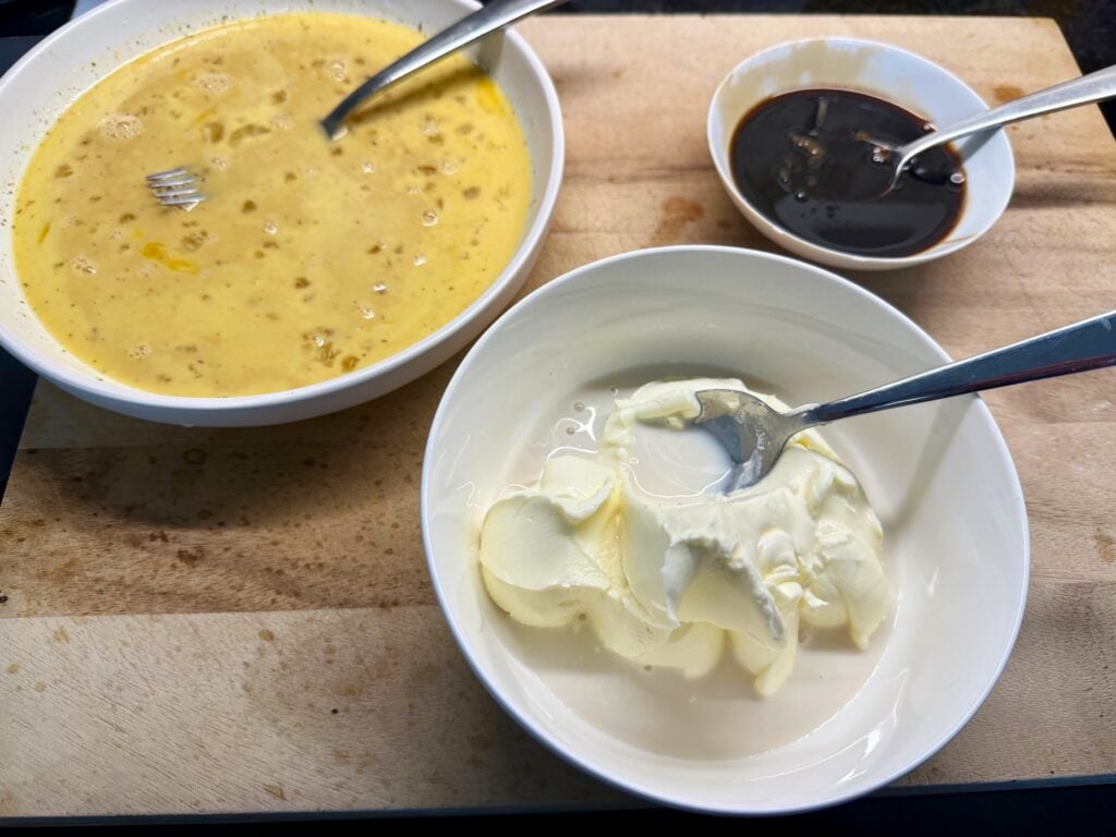 preparing ingredients for the french toast
