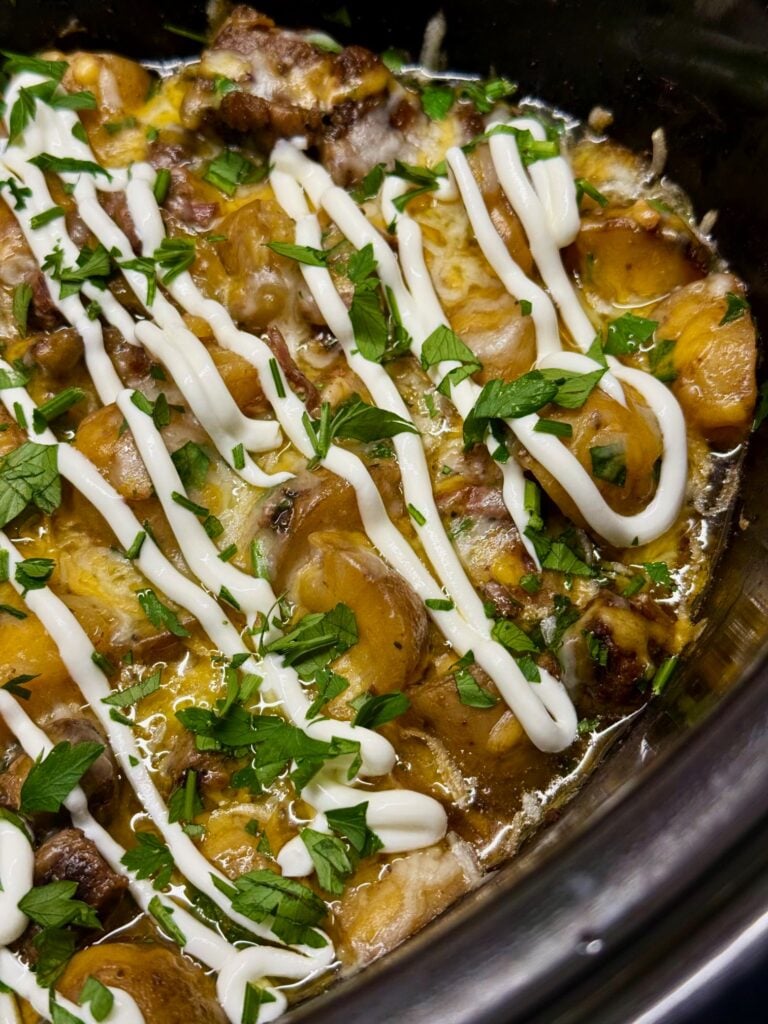 Crock Pot Loaded Steak and Potatoes
