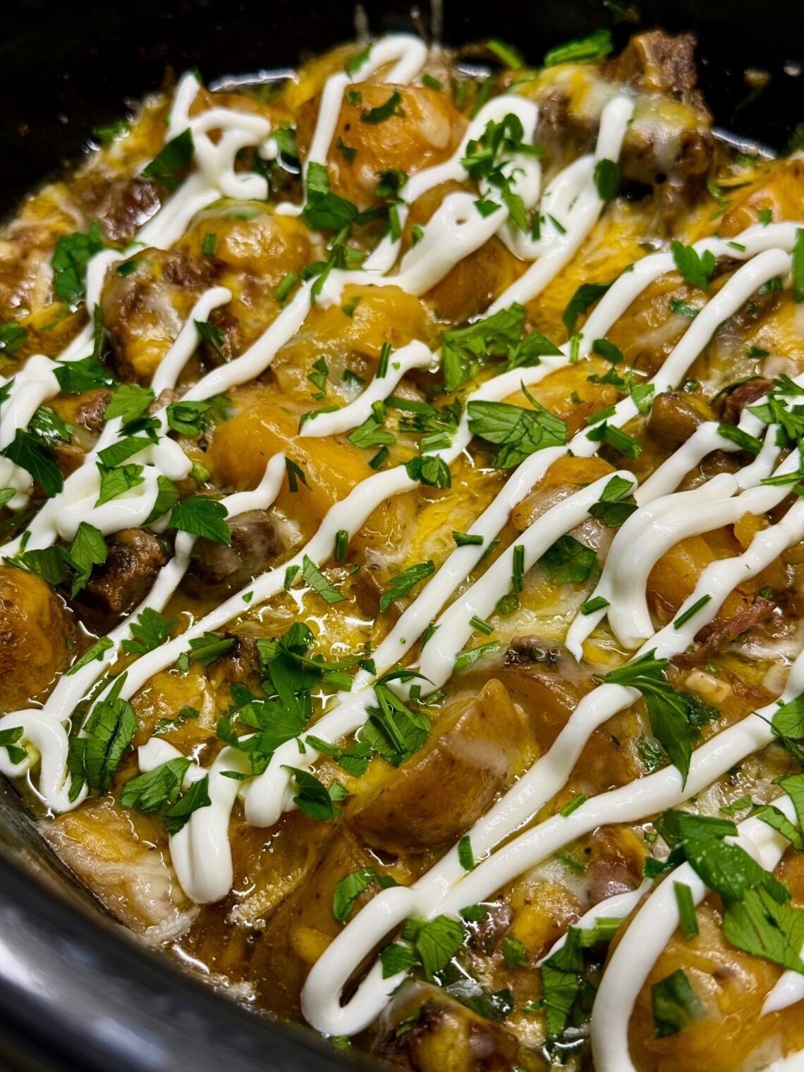 Crock Pot Loaded Steak and Potatoes
