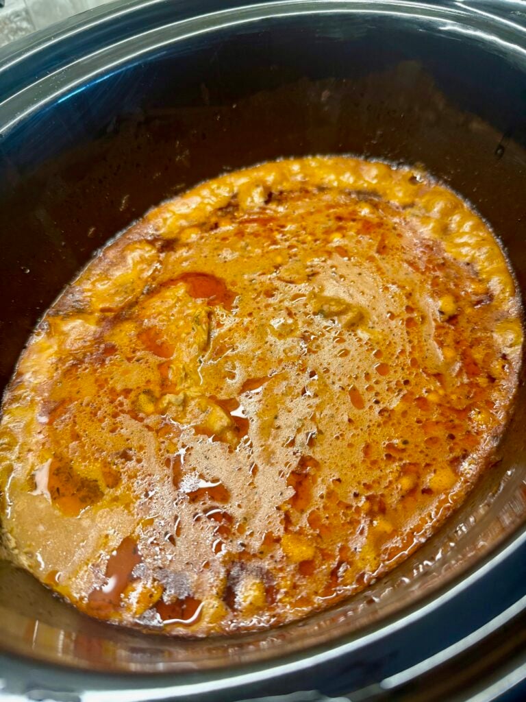 Crock Pot Creamy Tomato Chicken Pasta before adding pasta