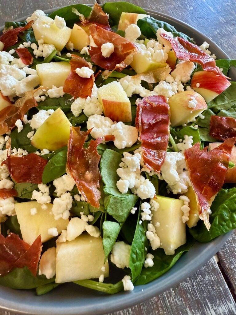 Apple Prosciutto Spinach Salads