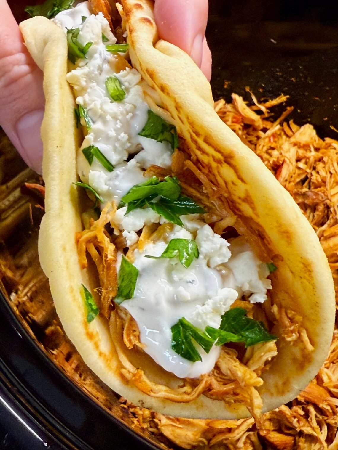 Crock Pot Harissa Chicken Wraps