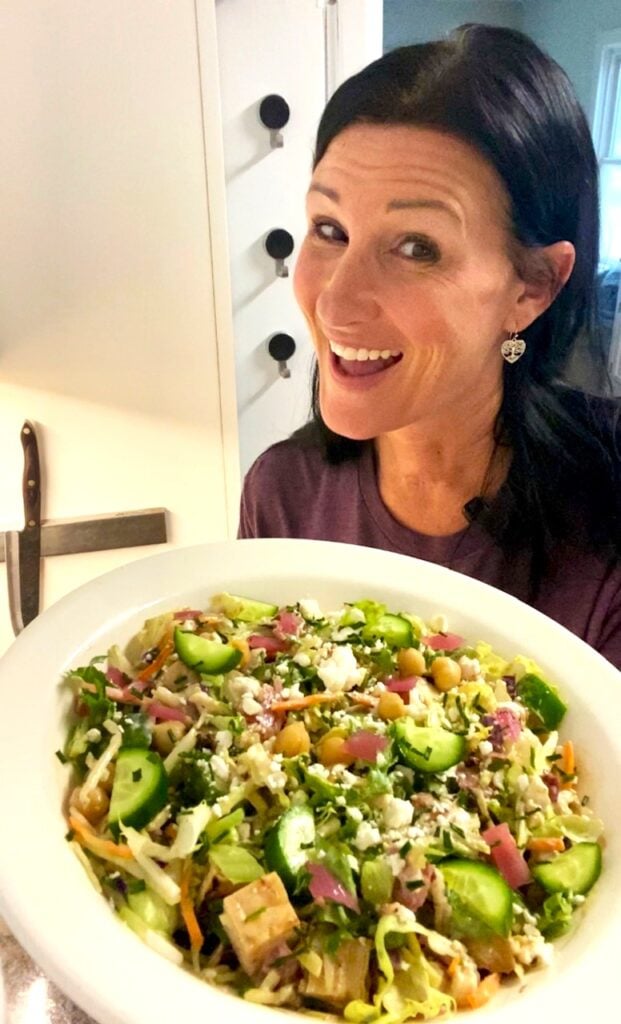Chickpea Cucumber and Feta Salad