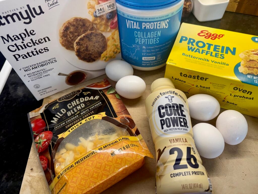 ingredients for High Protein Chicken and Waffle Bites