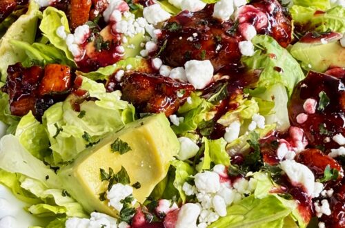 Blackberry Lime Chicken Avocado Salads