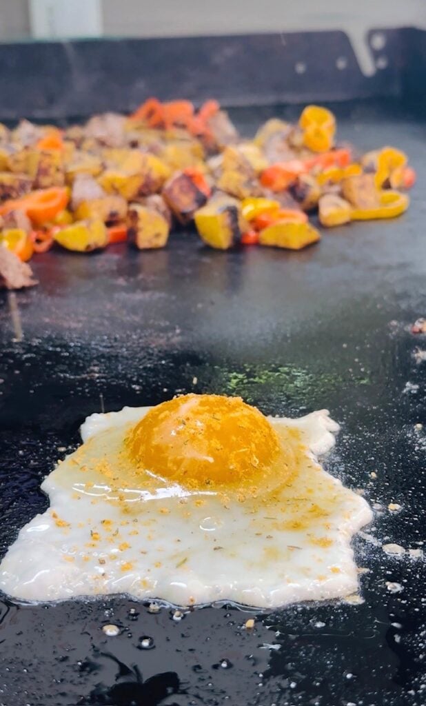 egg for Chimichurri Steak Breakfast Bowls