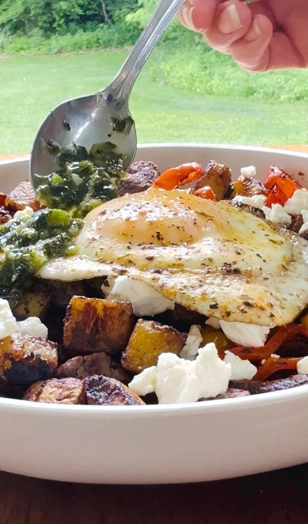 Chimichurri Steak Breakfast Bowls