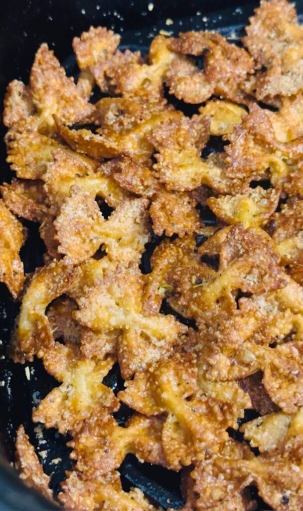 crispy pasta in the air fryer basket