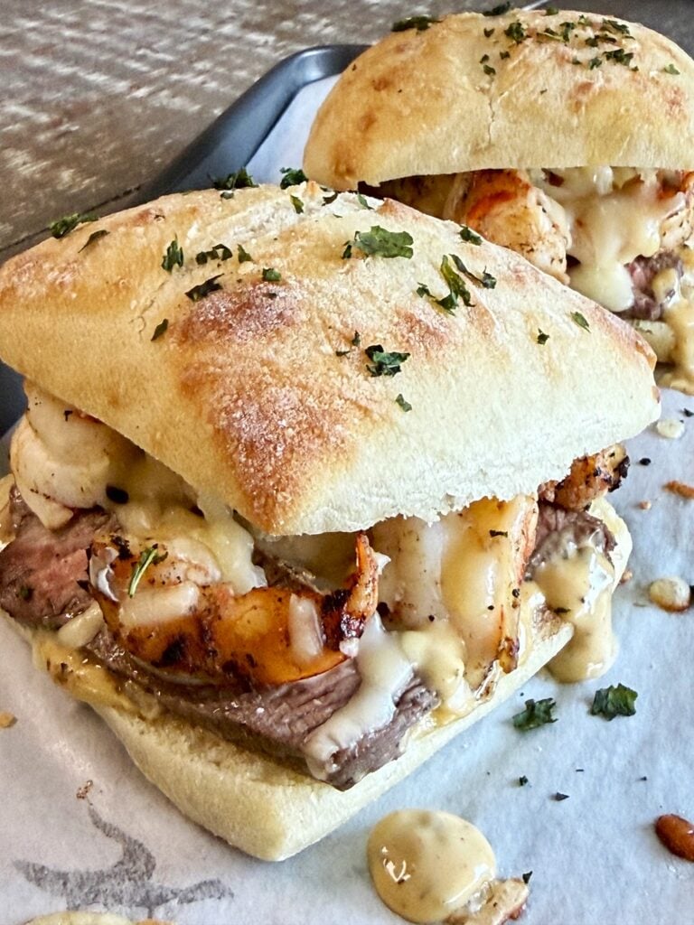 Baked Surf and Turf Sandwiches