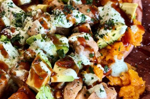BBQ Chicken Loaded Sweet Potatoes