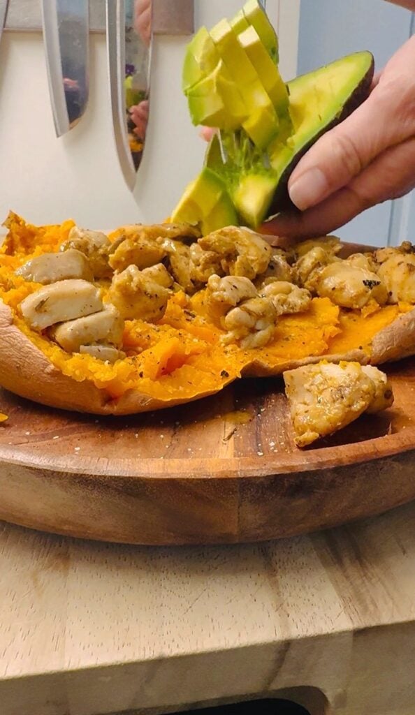 BBQ Chicken Loaded Sweet Potatoes