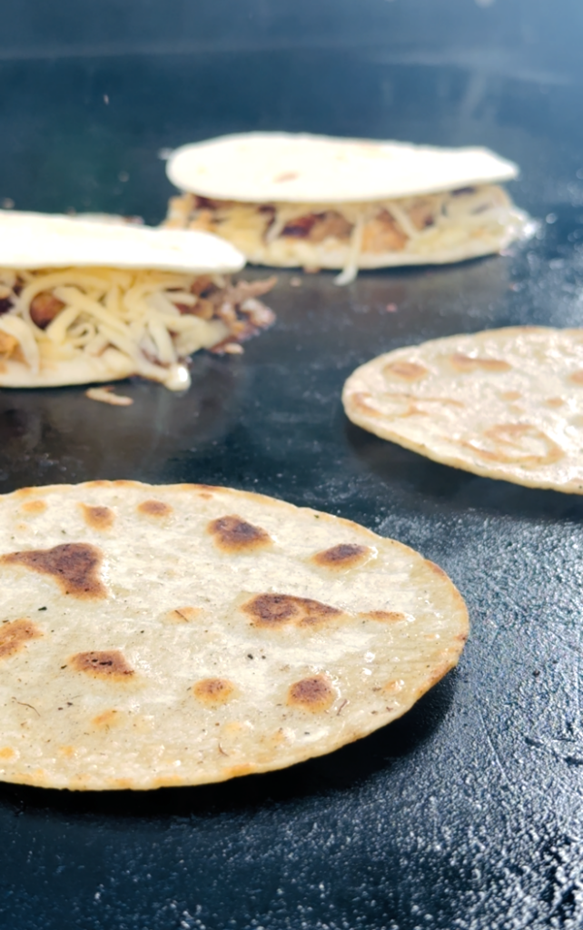 making the crispy tortillas