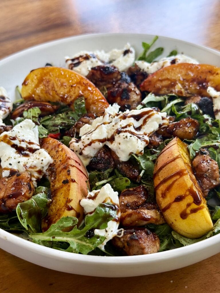 Hot Honey Peach Chicken Salads