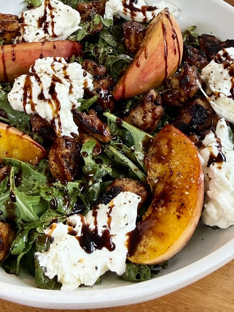 Hot Honey Peach Chicken Salads