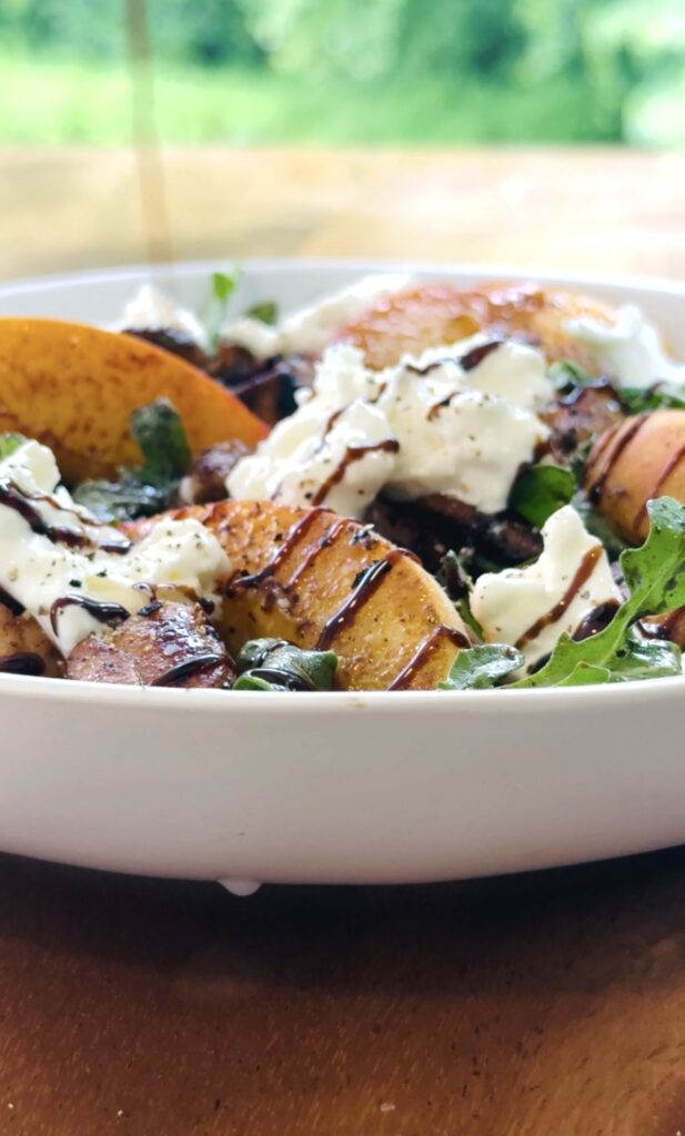 Hot Honey Peach Chicken Salads
