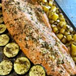 One Pan Salmon Potatoes and Zucchini