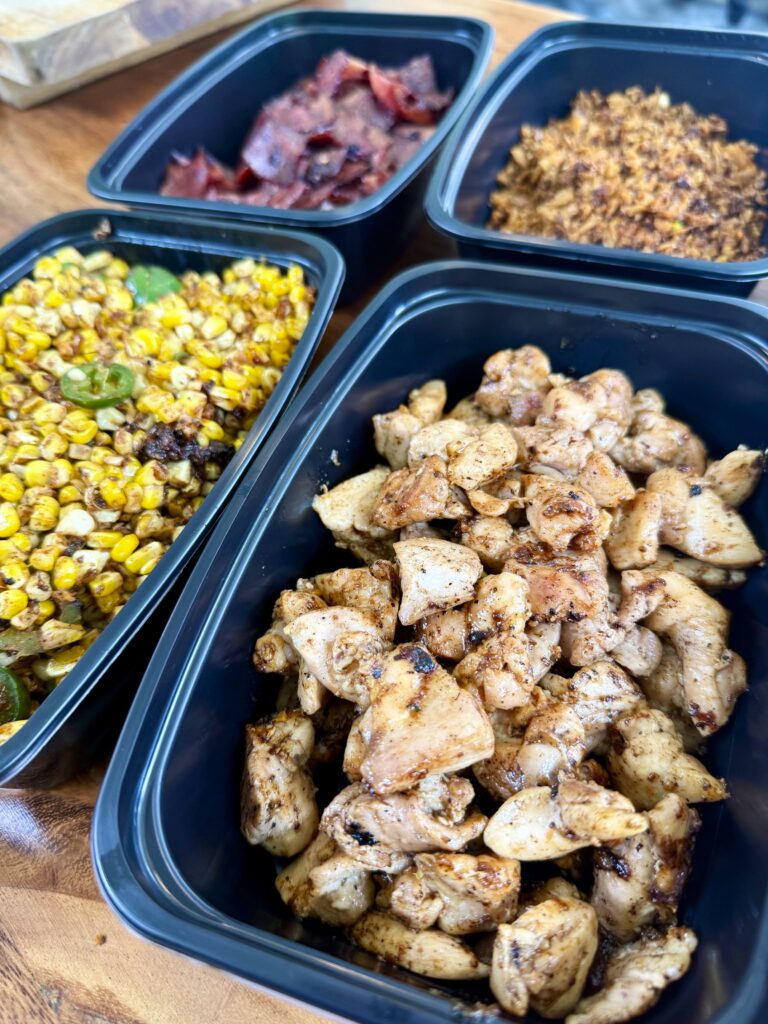 meal prep food in containers