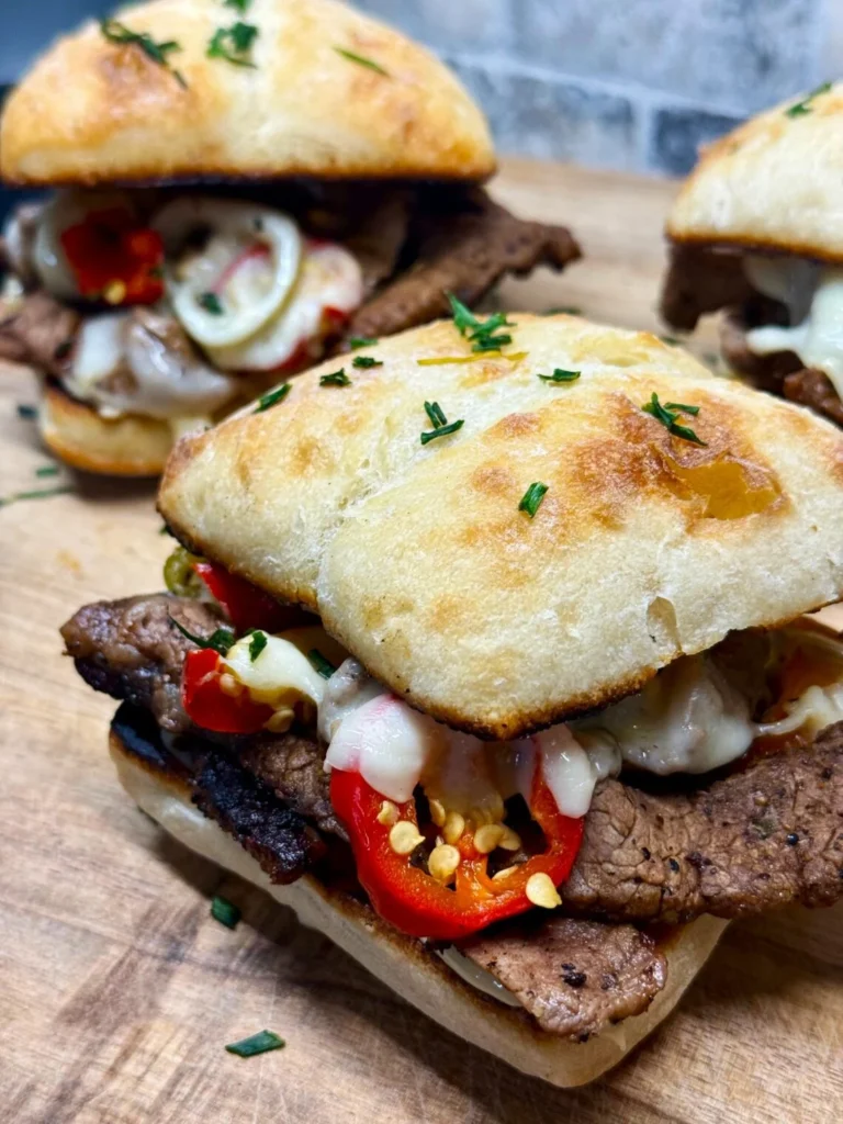 Blackstone Cherry Pepper Steak Sandwiches