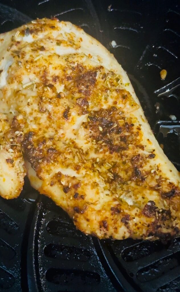 cooked chicken in air fryer