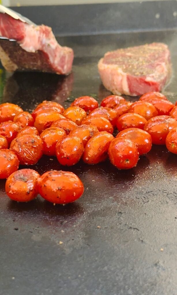 adding steak