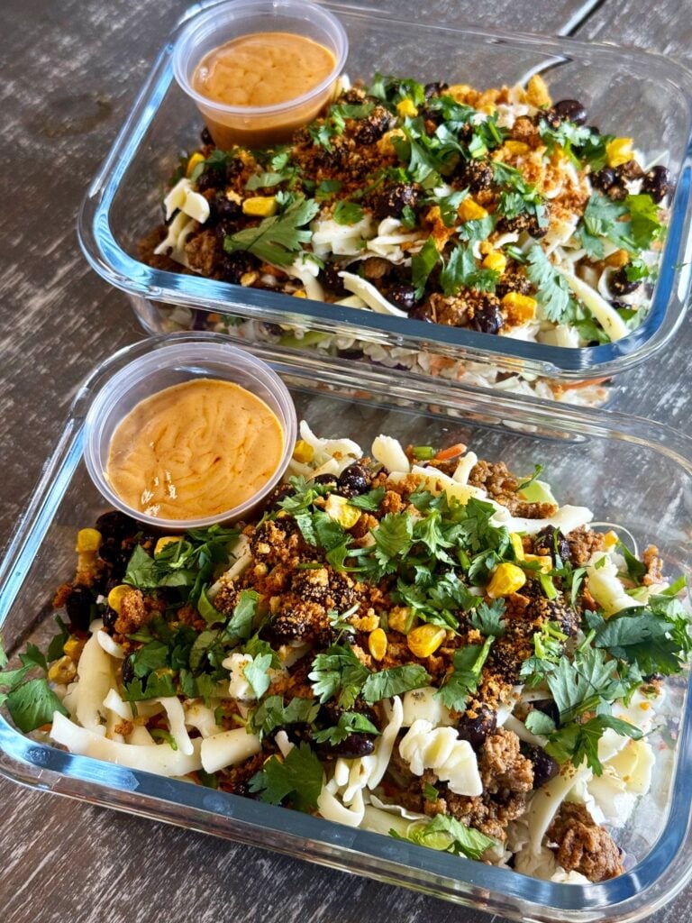 High Protein Turkey Taco Meal Prep Salads