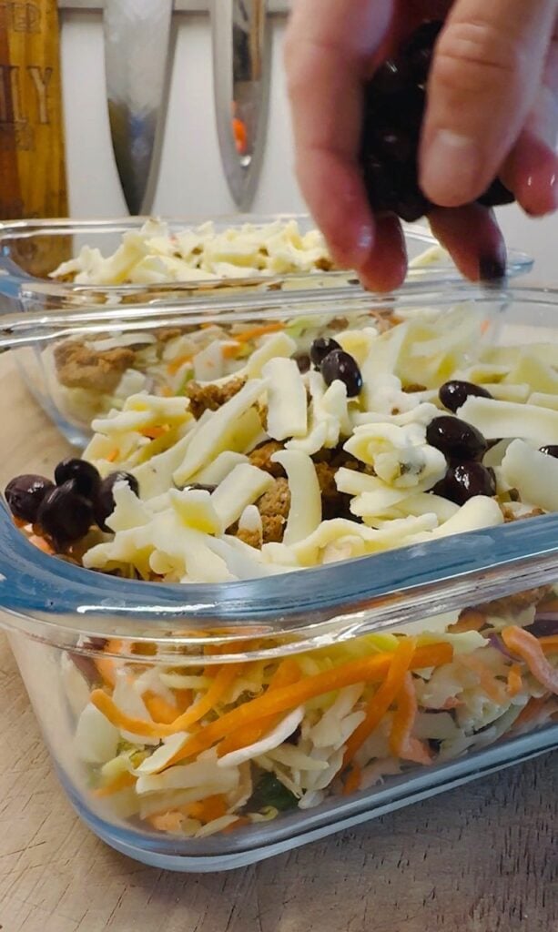 High Protein Turkey Taco Meal Prep Salads