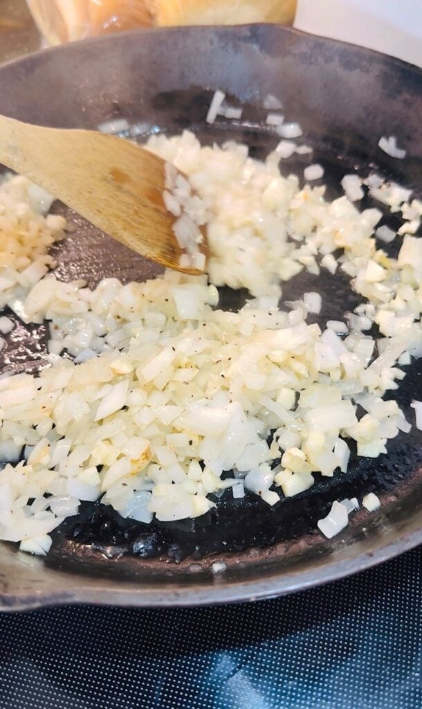 cooking onions and garlic