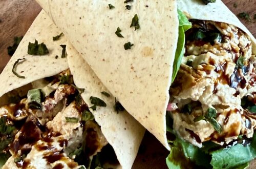 High Protein Feta Chicken Salad Wraps